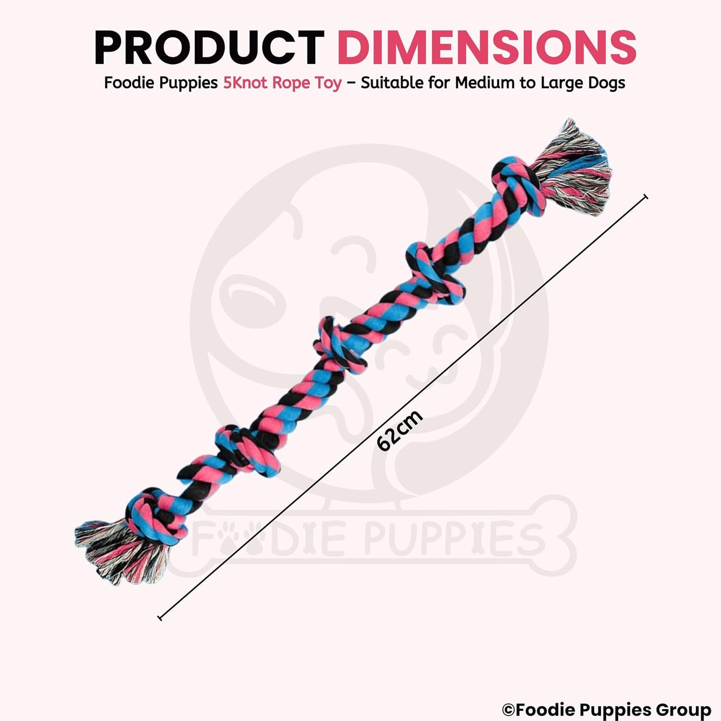Foodie Puppies Durable Cotton Rope Dog Toy for Aggressive chewers
