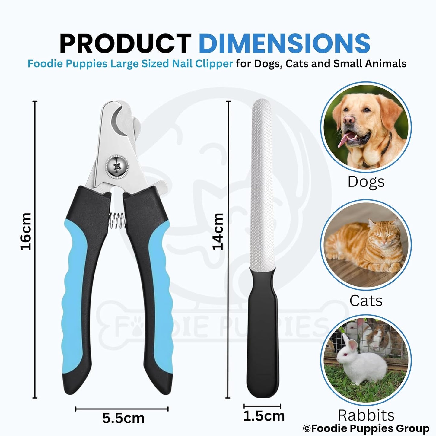 Foodie Puppies Professional Animal Nail Cutter Clipper Trimmer Filer (Nail Clipper - Large)